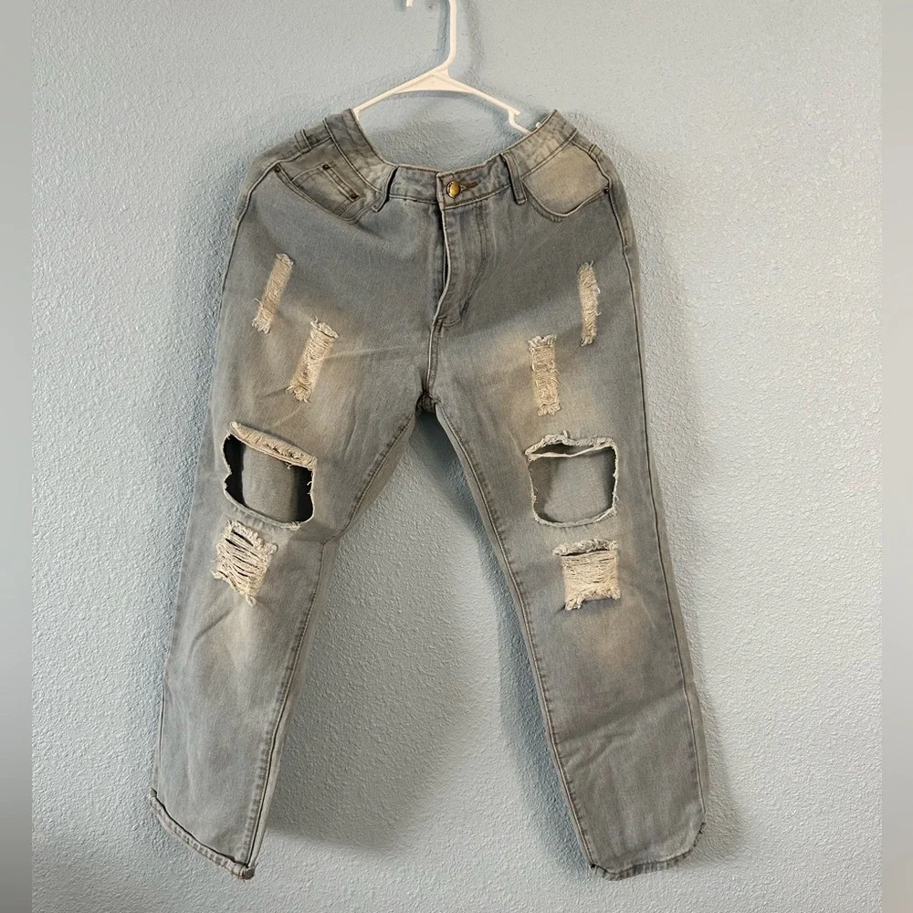 Light Blue Ripped Jeans - Picture 1 of 1